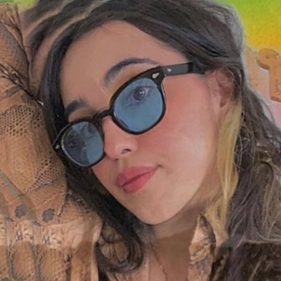 Circle Men Women Trendy Blue Lens Black Frame Beach Shades Round Sunglasses - Picture 6 of 7